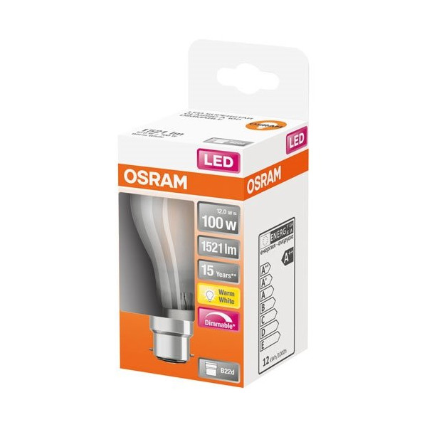 OSRAM - Led standard verre dépoli variable 12w b22 chaud boite 1