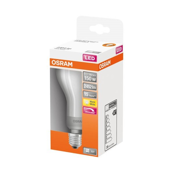 OSRAM - Led standard verre dépoli variable 18w e27 chaud boite 1