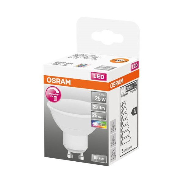 OSRAM - Spot LED RGBW variable+télécommande 4.5W GU10 chaud bte 1