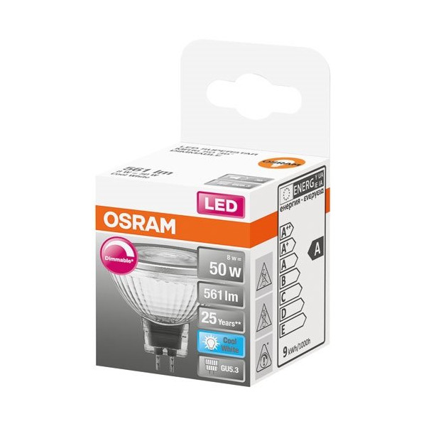 OSRAM - Spot mr16 led 36 verre variable 8w gu5.3 froid boite 1