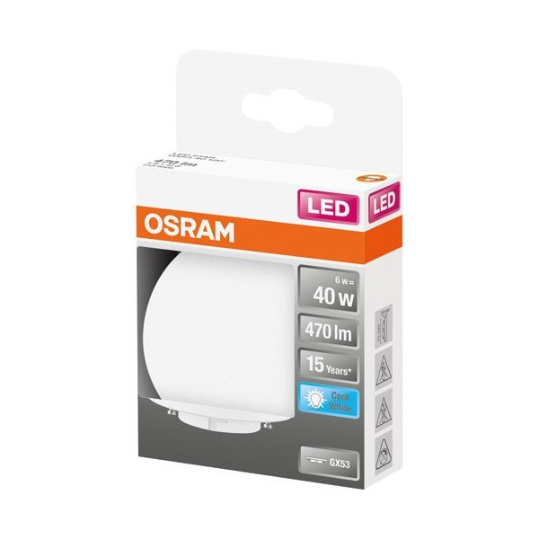 OSRAM - Led verre dépoli 6w gx53 froid boite 1