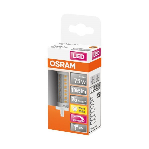 OSRAM - Led crayon 78mm variable 8.55w r7s chaud boite de 1