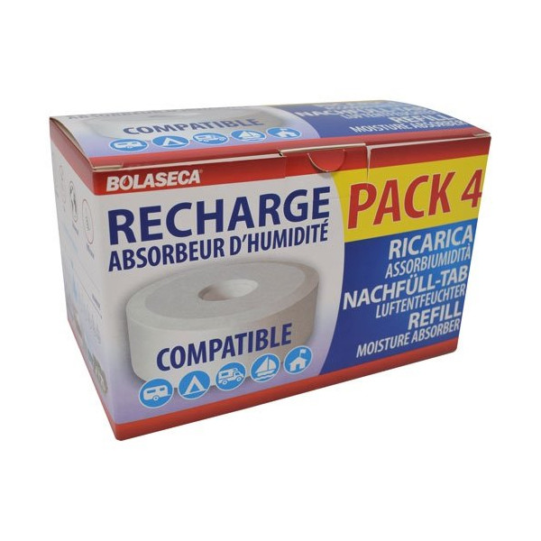BOLASECA - Recharge absorbeur d'humidité galet percé 4 x 425 g