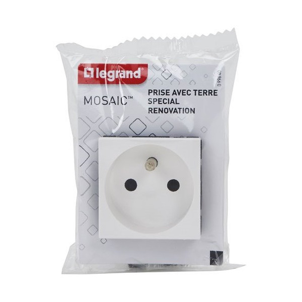 LEGRAND - Mosaic prise 2p+t 2 modules avec serrage à vis