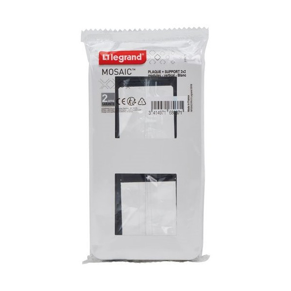 LEGRAND - Mosaic support à vis 2x2 modules vert blanc