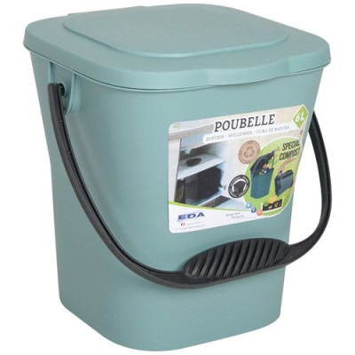 SEAU COMPOST 6L VERT EUCA.AVEC COUV.