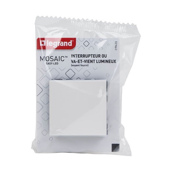 LEGRAND - Mosaic interrupteur va/vient lumineux 2 modules blanc compo