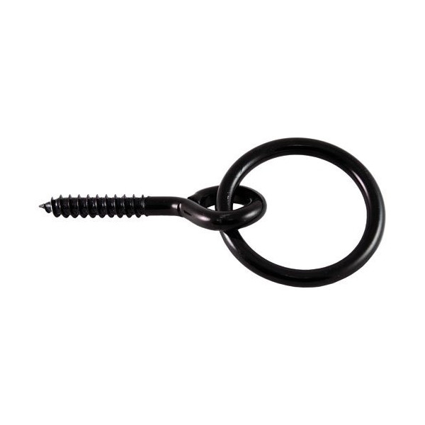CHAPUIS - Anneau écurie vis acier zingué noir Ø7x50mm uc1