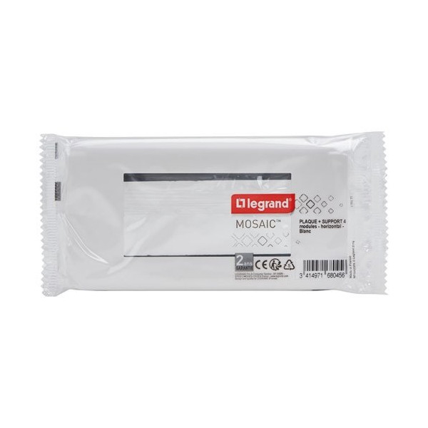 LEGRAND - Mosaic support plaque 4 modules blanc horizontal