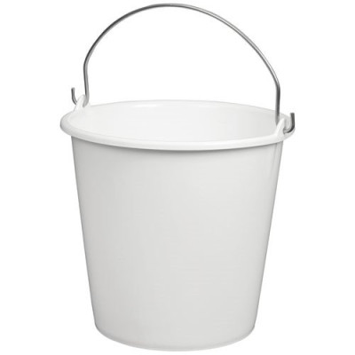 SEAU ROND 29CM 12L ANSE INOX BLC ALIME (Vendu par 1)