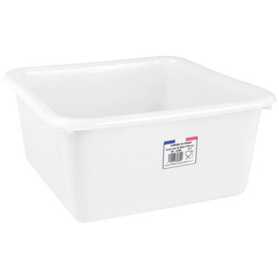 CUVETTE CARREE 38CM 15L BLC ALIMENTAIR (Vendu par 1)