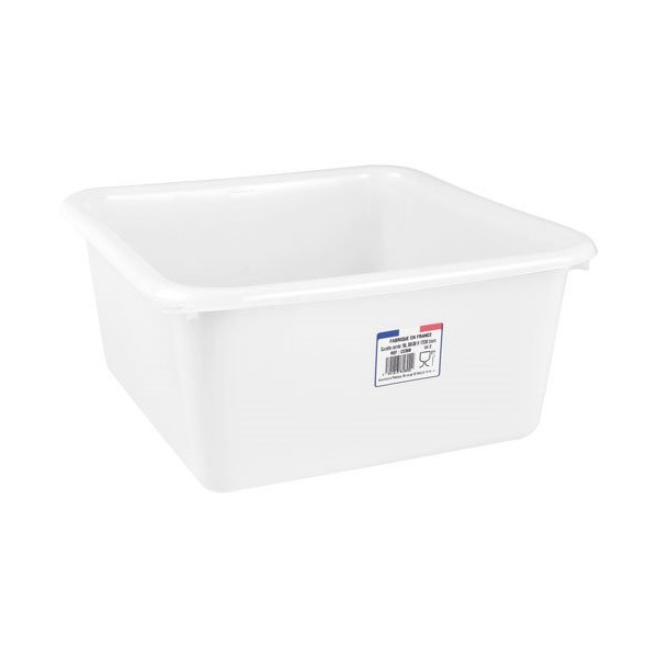 ALUMINIUM ET PLASTIQ - Cuvette carrée 38cm 15l blanc alimentaire