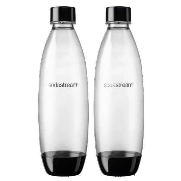 SODASTREAM - Lot de 2 bouteilles 1 L Noires compatibles lave-vaisselle - Fuse