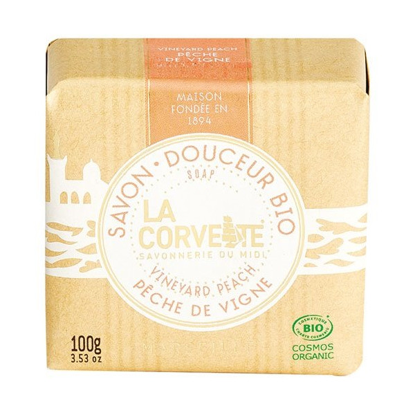 LA CORVETTE - Savon douceur bio pèche de vigne 100g