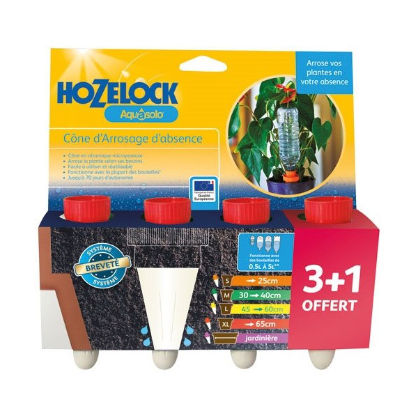 HOZELOCK - Cône arrosage ceramique Aquasolo rouge x4 blister