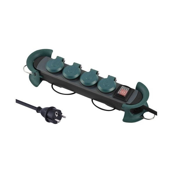 ELECTRALINE - Bloc 4X2P+T avec interrupteur 3G1.5 4m