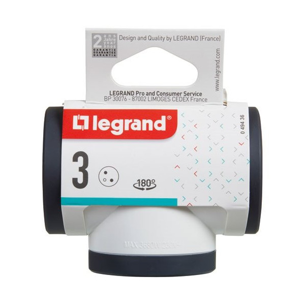 LEGRAND - Triplite FB 3x2P+T prenium prises latérales rotative blanc/n
