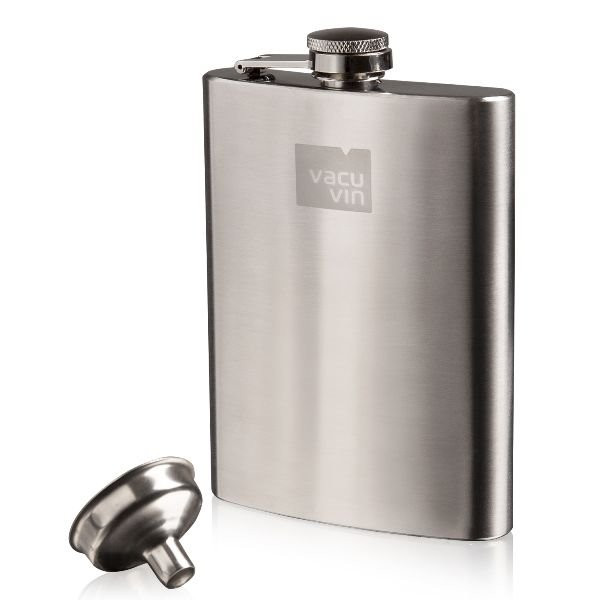 VACUVIN - Flasque à whisky inox avec entonnoir - Hip Flask & Funnel