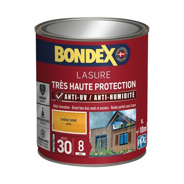 BONDEX - Bondex lasure ind 30 / 8 annees 1l chêne doré