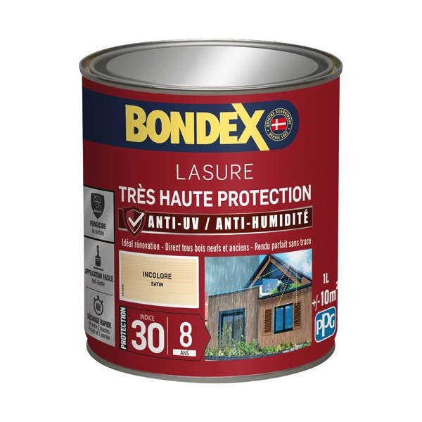 BONDEX - Bondex lasure ind 30 / 8 ans 1l incolore