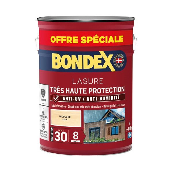 BONDEX - Bondex lasure ind 30 / 8 ans 6l incolore