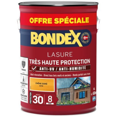 Lasure 8ans Très Haute Protection Satiné Bidon 5L+20%GRATUIT