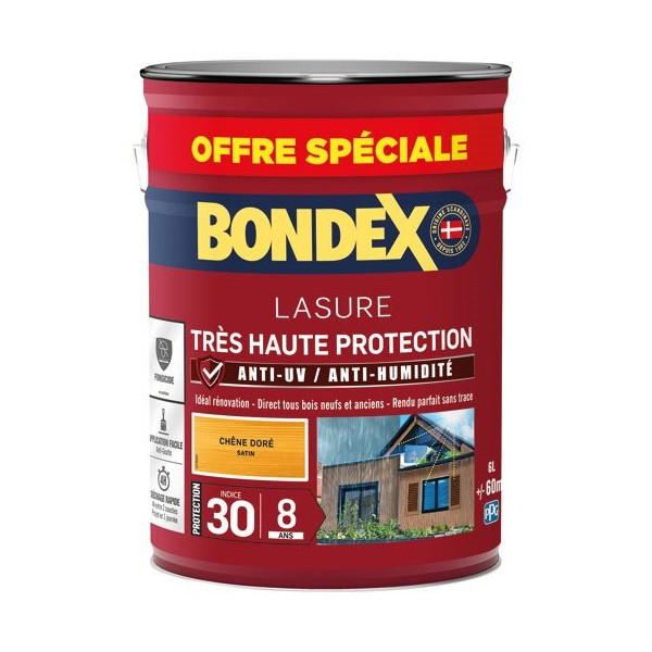 BONDEX - Bondex lasure ind 30 / 8 ans 6l chêne doré