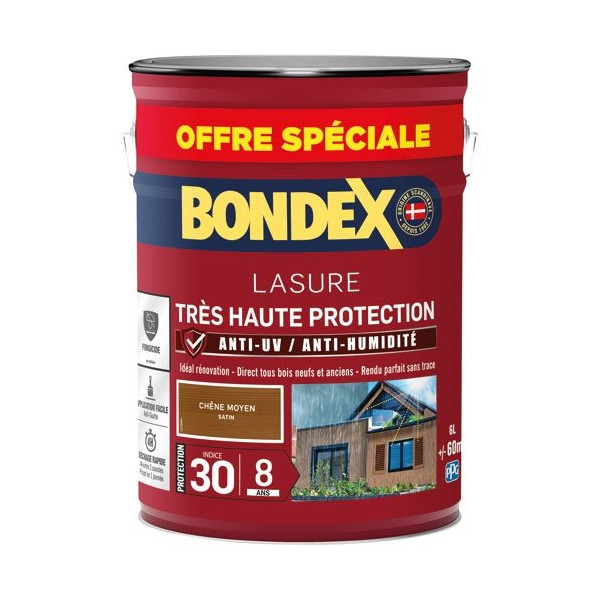 BONDEX - Bondex lasure ind 30 / 8 ans 6l chêne moyen