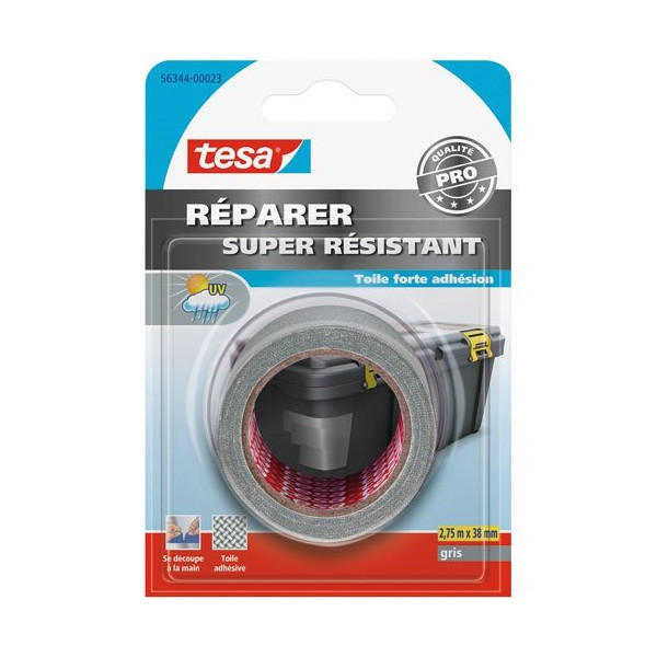TESA - Premium réparation toilé super résistant gris 2.75x38