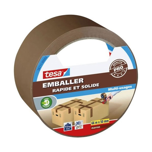 TESA - Emballer rapide et solide marron 66mx50mm