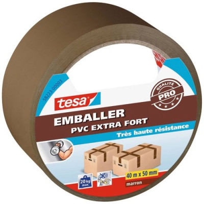Emballer - Adhésif PVC Extra Fort Marron 50mmx40ml