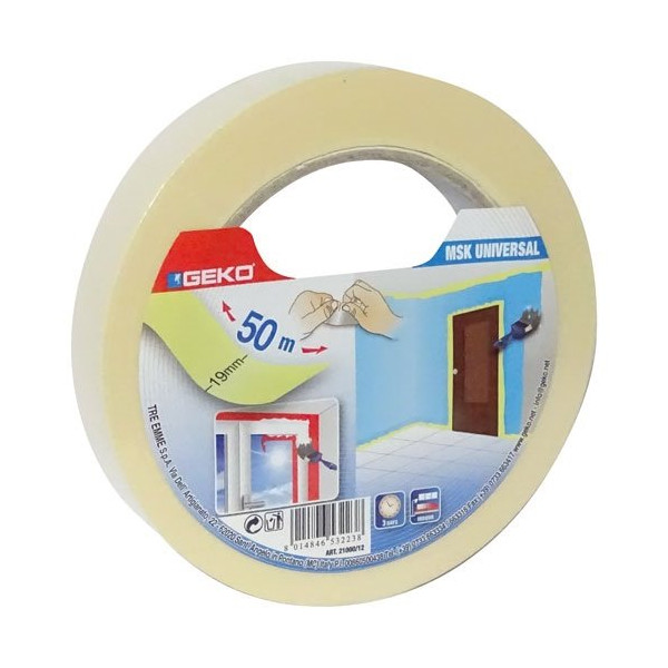GEKO - Adhésif de masquage universel 19mmx50m