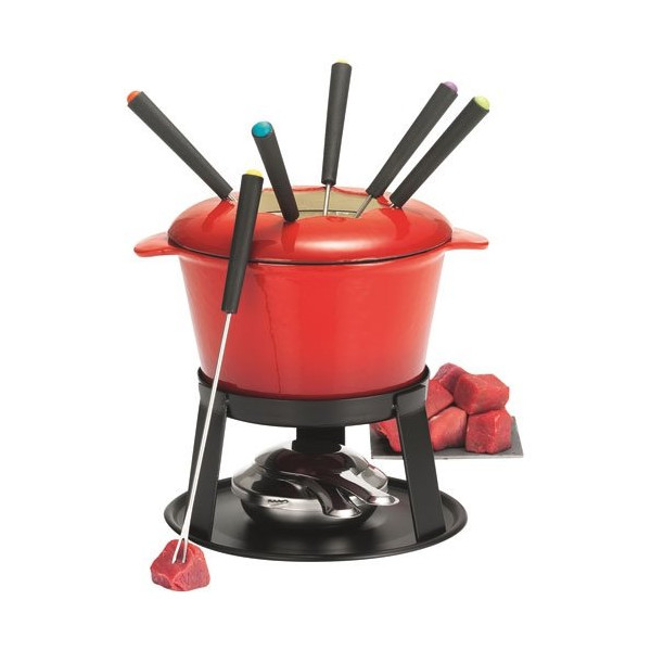 TABLE ET COOK - Service à fondue bourguignonne rouge