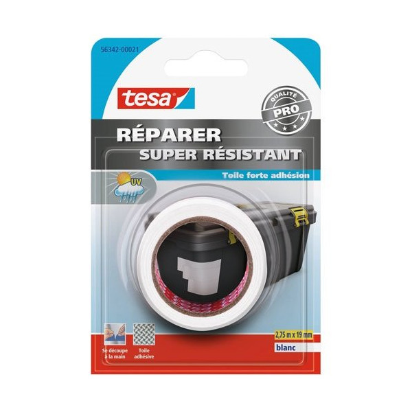 TESA - réparation toilé super résistant blanc 2.75mx19mm