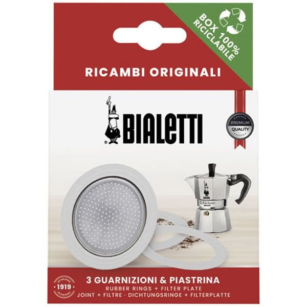 BIALETTI - Filtre + 3 joints pour cafetières italiennes 1 tasse