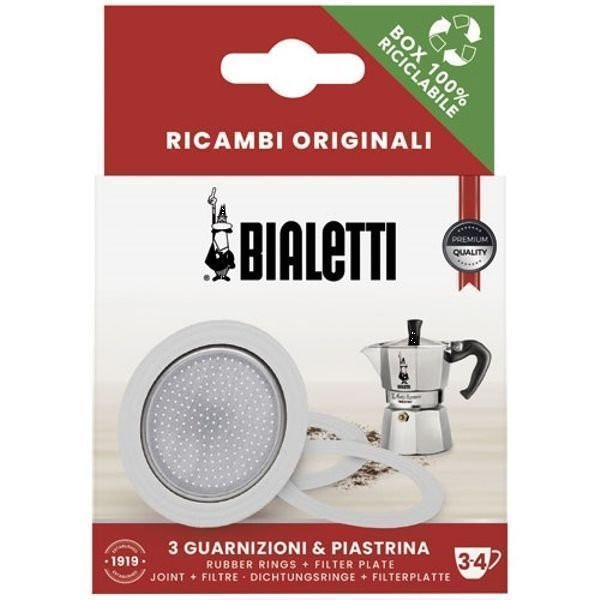 BIALETTI - Filtre + 3 joints pour cafetière italienne 3/4 tasses