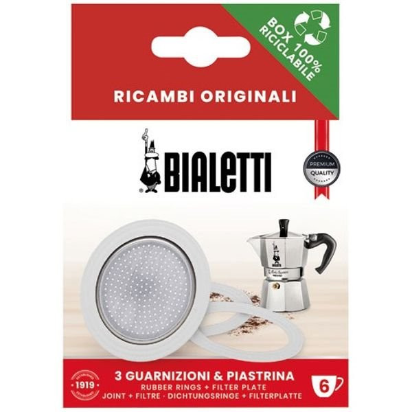 BIALETTI - Filtre + 3 joints pour cafetière italienne 6 tasses