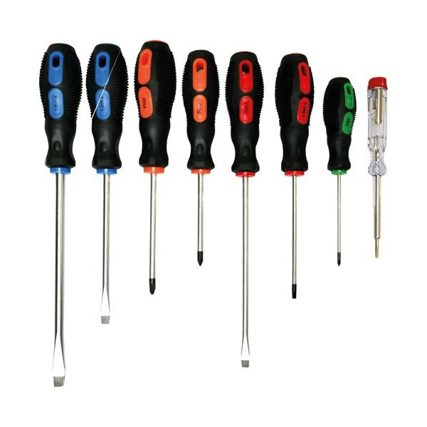 FISCHER DAREX - Tournevis manches bi-matiere lot de 8