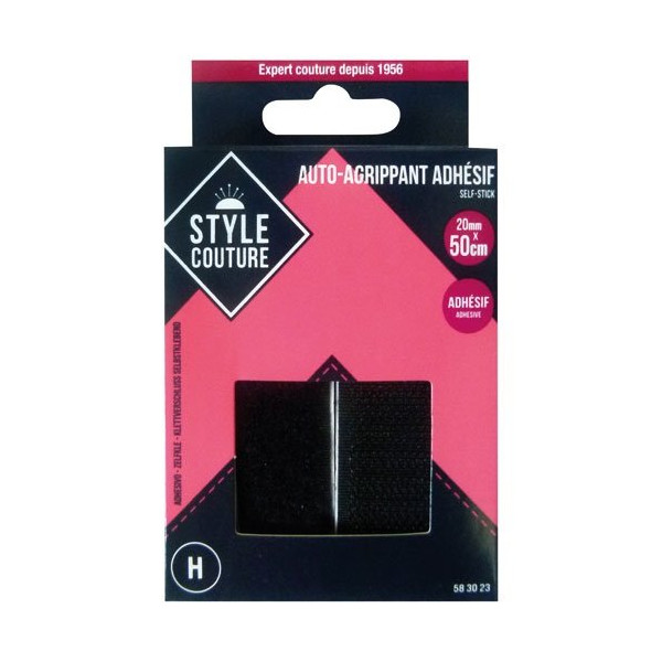 STYLE COUTURE - Autoagrip adhesif autocollant noir