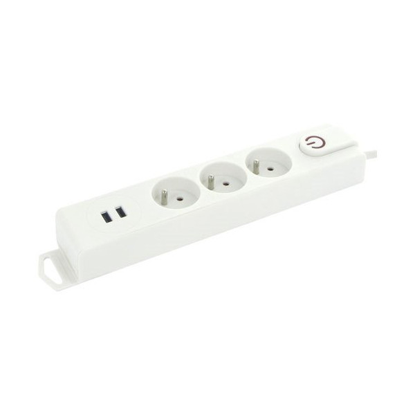 PROFILE  - Bloc x3 int 2xusb+inter 1.5m blanc