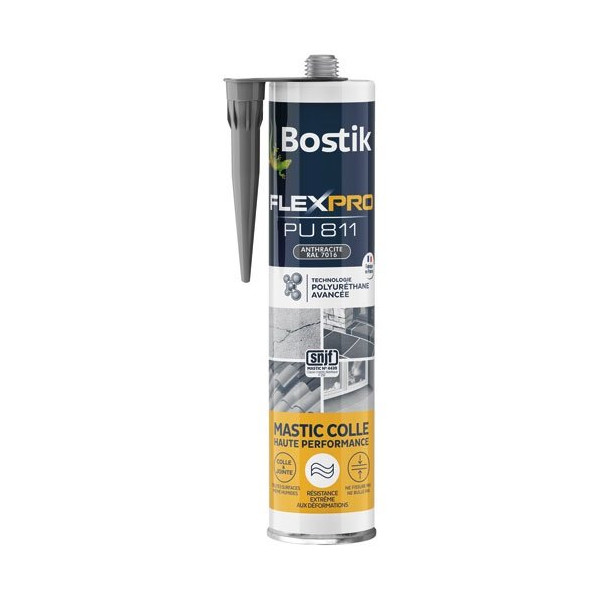 BOSTIK - Mastic colle flexpro pu811 anthracite Ral 7016 300ml
