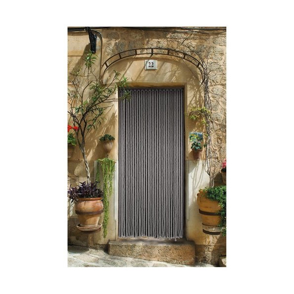 MOREL - Rideau portière en corde de coton tressé gris 90x200