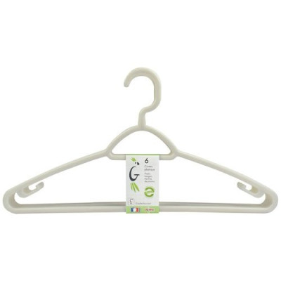 CINTRE PLASTIQUE CROCHET TOURNANT X6