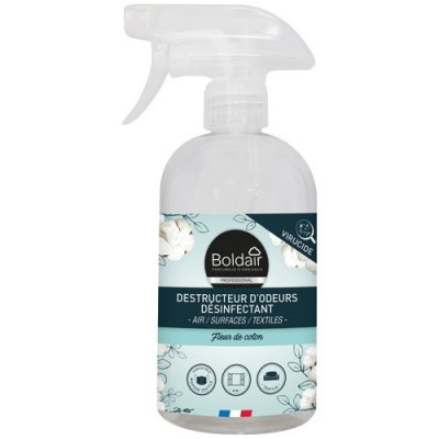 Boldair Destructeur d'Odeur Désinfectant Fleur de Coton Vapo 500ml