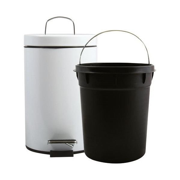 MSV - Poubelle blanche 3l avec seau amovible