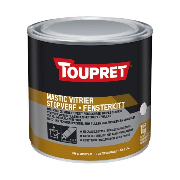 TOUPRET - Mastic vitrier blanc 1kg
