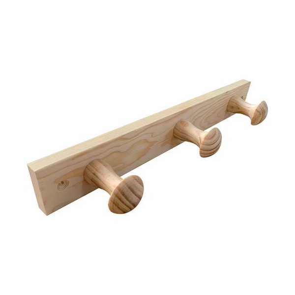 INOFIX - Porte-manteau bois de pin 3 têtes