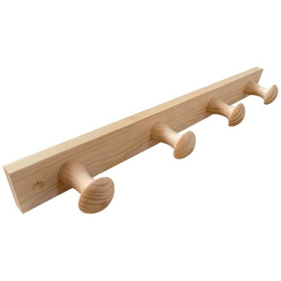 PORTE-MANTEAU BOIS DE PIN 4 TETES (Vendu par 1)