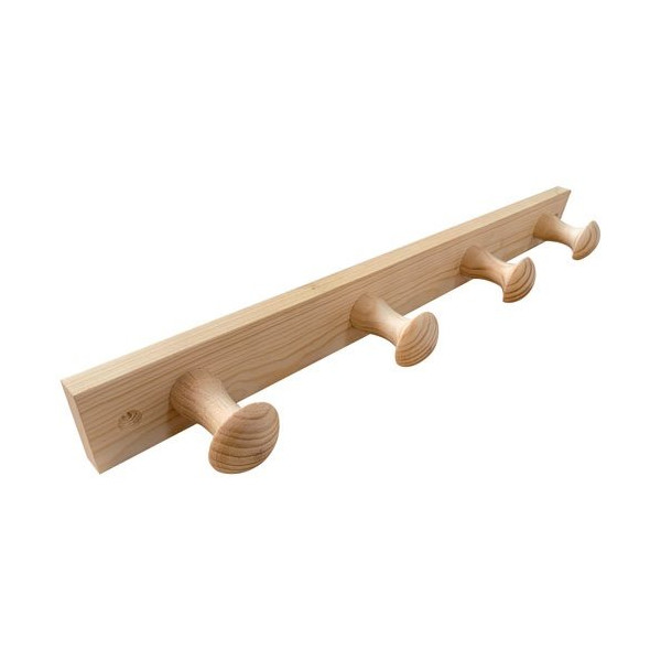 INOFIX - Porte-manteau bois de pin 4 têtes