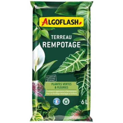 TERREAU REMPOT.PLTES VERT.FLEURI.6L/NC (Vendu par 1)